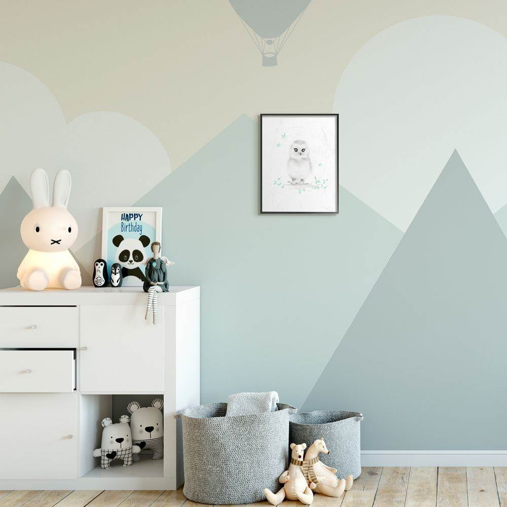 The Kids Room by Stupell Cute Cartoon Baby Owl Bird Forest Animal Painting Framed Giclee Texturized Art by Studio Q by Studio Q