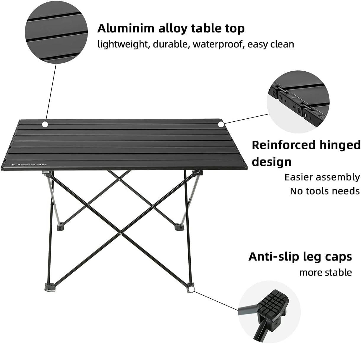 Largest Size Ultralight Folding Camping Table, Aerospace Aluminum Backpacking Table with Detachable 600D Polyester Storage Bag, Upgraded Nylon Hinges Supports 60 LBS for Hiking Fishing Beach Picnic