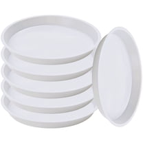 HYG 6 Pcs Plastic Plant Saucer 7.8 inch Round Plant Pot Trays Heavy Duty Bird Bath Bowls Large Pot Drip Containers for Indoor Outdoor Garden Flower (White)