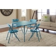thumbnail image 4 of 5 Piece Folding Table and Chair Set Steel Frame Teal, 4 of 4