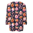 thumbnail image 3 of Jinhomg Chemises Mignonnes pour Femmes pour les Fêtes 2025 Jour de Pâques Œufs Colorés T-Shirts Graphiques Grande Taille Confortables Manches 3/4 Col Rond Tuniques Soldes Multicolore P, 3 of 5