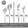 thumbnail image 2 of czcpp-Cutlery Set for 8 People, 40 Piece Food-Grade Stainless Steel Flatware Set, Silverware Set Includes Forks, Spoons and Knives, Utensils Set for Family/Party/Restaurant, Dishwasher Safe, 2 of 4