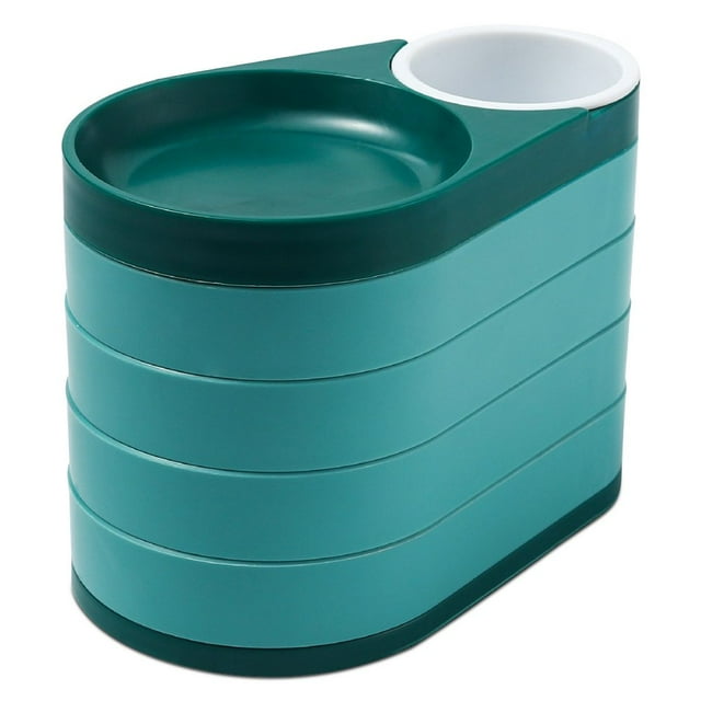 Jewelry Storage Box Multilayer Rotating Plastic Jewelry Stand Earrings Box Cosmetics Beauty Container Organizer with Mirror