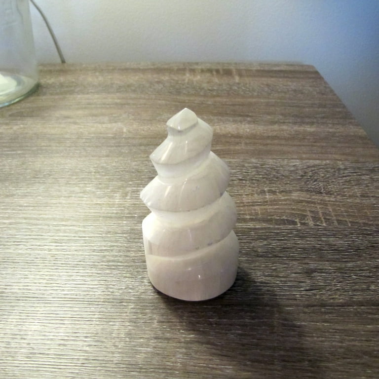 Clear Selenite Crystal Stone Tower Negative Energy Balance Chakra Healing Rock Clear Selenite Crystal Stone Tower Negative Energy Balance Chakra Healing Rock
