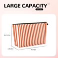 thumbnail image 3 of Orange And White Striped Travel Handbag Leather Purse Organizer Tidy Bag Purse Toiletry Clutch For Women, 3 of 7