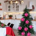 thumbnail image 2 of Glitter Christmas Ball Ornament, 4.7 In Shatterproof Plastic Hanging Holiday Decoration, Hot Pink, 2 of 7