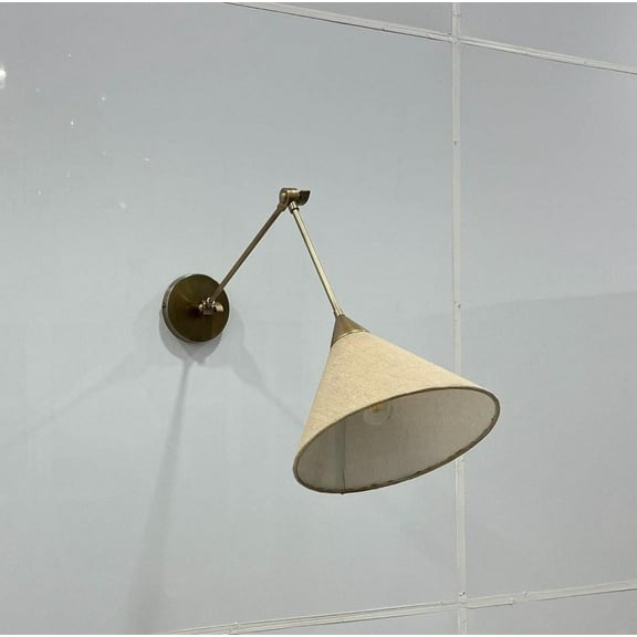 Long Fabric Shade Sconce Long Wall Shade Lamp Mid Century Wall Light Fixture , Bathroom, Vanity , Bed Room Lights