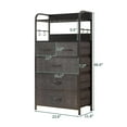 thumbnail image 2 of ChaoLink Dresser for Bedroom with 5 Drawers, Dressers & Chests of Drawers for Hallway, Entryway, Storage Organizer Unit with Fabric, Sturdy Metal Frame, Wood Tabletop, Easy Pull Handledark grey, 2 of 8