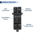thumbnail image 3 of Unique Bargains Front Left Driver Side Power Window Switch for Hyundai TUCSON 2016-2019 Driver Side Window Control Switch No.93570D3000/93570D30004X Black, 3 of 7