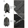 thumbnail image 4 of COOFANDY Men's Detachable Plaid Scarfs Wool Blend Coat - Notched Collar Single Breasted Pea Trench Overcoat, 4 of 10