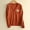 Orange, variant on NTACZA Orange Sweater Tops for Women Flower Print Button Up V Neck Sweater Cardigan Loose Fit Cozy Ladies Jumpers L