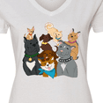 thumbnail image 4 of Inktastic Happy Dog Family Women's V-Neck T-Shirt, 4 of 5