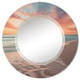 thumbnail image 2 of Designart "Golden Sands Beach Photo XIII" Nautical & Beach Round Wall Mirror - Coastal Oval Printed Decorative Oversized Mirror - Multiple Color Options, 2 of 4
