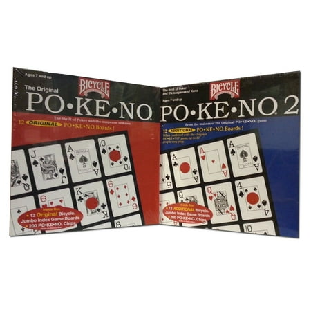 - Pokeno & Pokeno Too Set/2 by Bicycle Red and Blue Pokeno Games 24 Unique Boards