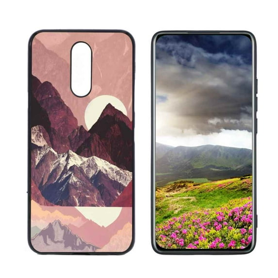 Compatible with LG Solo LTE Phone Case, Mountains-205 Case Men Women, Flexible Silicone Shockproof Case for LG Solo LTE
