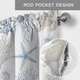 thumbnail image 5 of Summer Sea Turtle Seashells Valances for Windows Coral Ocean Creature Rod Pocket Curtain Valance Window Treatment Short Curtains for Kitchen Living Room, 60"x18", 5 of 9