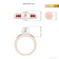 thumbnail image 5 of ANGARA South Sea Cultured Pearl Ring with Rubies in 14K Rose Gold for Women | June Birthstone, Birthday, Anniversary, Jewelry Gift for Women | Pearl Ring, 5 of 9