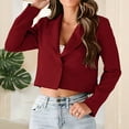 thumbnail image 5 of Turilly Womens Jackets Ladies Women Business Attire Lapel Solid Color Slim Fit Short Long Sleeve Cardigan Coat Tops, 5 of 9