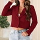 thumbnail image 5 of Puntoco, ropa de negocios para mujer, solapa, Color sólido, ajustado, manga corta, cárdigan, abrigo, Tops, liquidación Puntoco Puntoco-3841, 5 of 9
