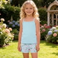 thumbnail image 3 of Bovxnpu Girls Summer Clothing Sets Girls Floral Graphic Cotton Tank Top Shorts Comfortable 2 Piece Set, 3 of 8