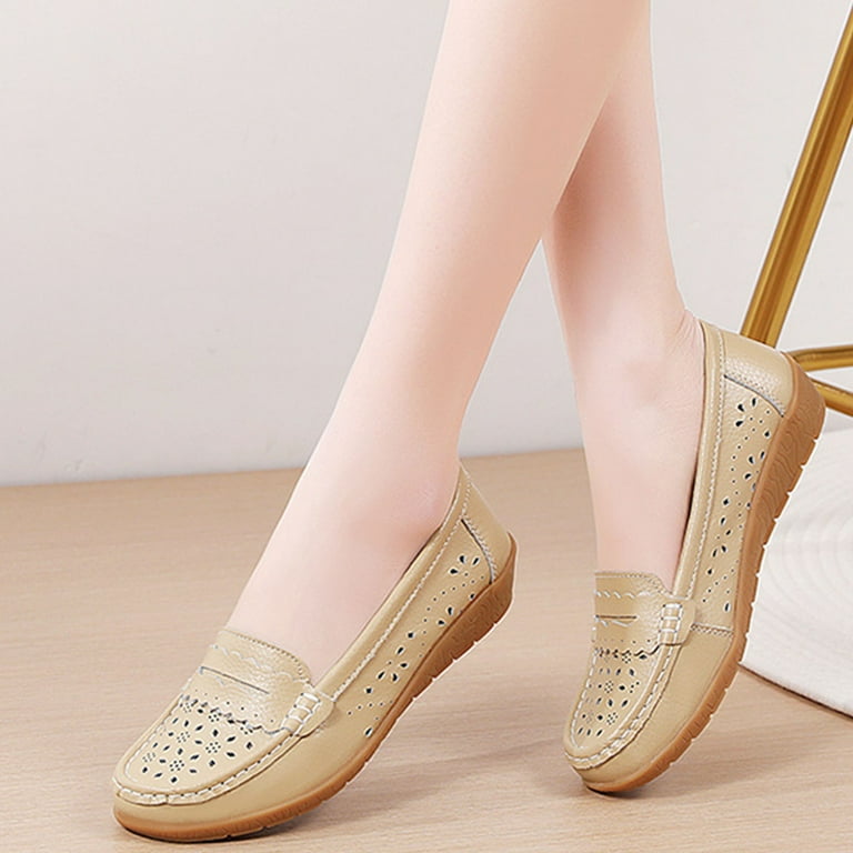 beige flat dress shoes Arissa Beige Leather Ballet Flat main image 0