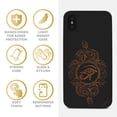 thumbnail image 4 of Case Yard Wooden Case for iPhone-X Soft TPU Silicone cover Slim Fit Shockproof Wood Protective Phone Cover for Girls Boys Men and Women Supports Wireless Charging Ra eye snake Design, 4 of 7