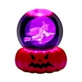 thumbnail image 2 of Crystal Ball with Pumpkin Stand, Halloween Witch Skeleton Ghost Glass Ball Decor Night Light for Office Home Decor Halloween Gifts, 2 of 5