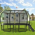 KOFUN Trampoline with Slide, 12FT 14FT 16FT Trampoline with Enclosure