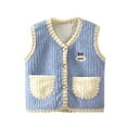 thumbnail image 3 of Mepaouo Toddler Boys Girls Vest Plush Waistcoat Sleeveless Jacket Winter Warm Top Casual Coat Blue 4-5 Years, 3 of 4
