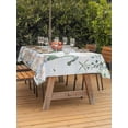 thumbnail image 4 of 60x84 Inch Outdoor Tablecloth with Umbrella Hole Zipper Rectangle Coastal Eucalyptus Rectangular Tablecloths Outside Waterproof Botanical Blue Green Gnomes Leaf Patio Table Cover for Picnic Party, 4 of 8