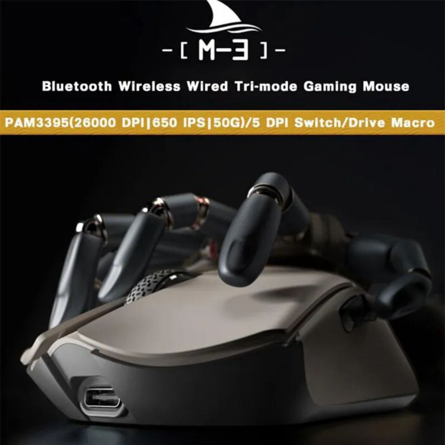 Motospeed Darmoshark M3 Bluetooth Wireless Gaming Esports Mouse 26000DPI 7 Buttons Optical PAM3395 Computer Mouse For PC Laptop