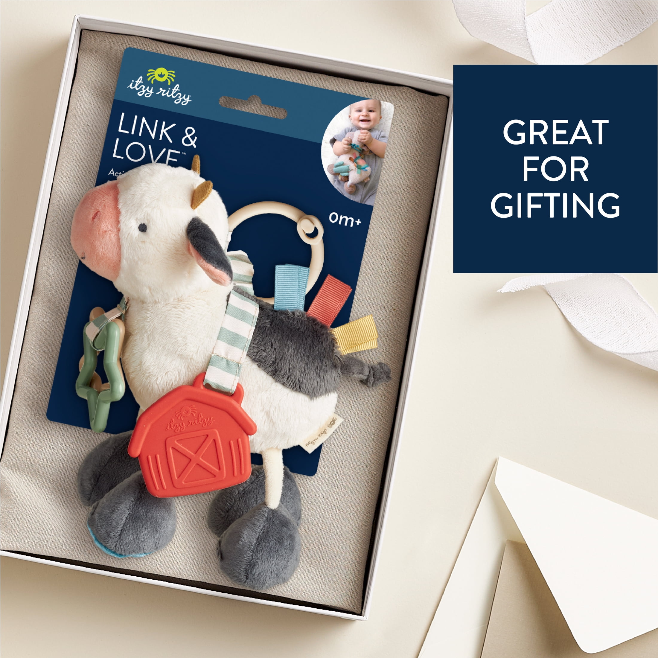 Itzy Ritzy Link & Love™ Stroller and Car Seat Activity Plush Cow