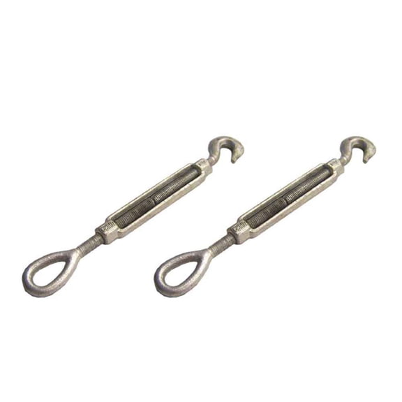 1/2" x 12" Hook & Eye Galvanized Turnbuckle - 2 Pack