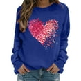 thumbnail image 6 of YueHuiYing Women's Oversized Hoodless Sweatshirt with Heart-Shaped Letter Print Crew Neck Long Sleeve Spring/Summer Valentine's Day Fashion Comfort Top, 6 of 9