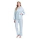 thumbnail image 2 of Conjunto de Pijama y Ropa de Descanso de Algodón para Mujer, Top de Manga Larga con Botones y Pantalones con Cintura Elástica y Cordón, Pijamas Suaves y Cómodos de Largo Completo para Mujer, Flores V, 2 of 7