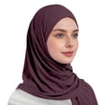 thumbnail image 4 of HXWCHs Solid Color Bubble Chiffon Scarf for Women Fashion Soft Hijab Long Scarfs Wrap Scarves Brick Red, 4 of 6