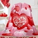 thumbnail image 1 of Lunxisen 3 Pcs Valentine's Day Throw Blanket Red Pink Heart Plaid Fuzzy Blanket Romantic Love Heart Decorative Soft Cozy Flannel Blanket for Mom Couple Home Bed Couch Chair.(100*130cm), 1 of 9