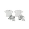 thumbnail image 2 of Baby Toddler Boy Shorts Set 6 12 18 24 Months 2T 3T 4T Short Sleeve T-shirts Tree Print Elastic Waist Shorts 2 Piece Summer Outfit, 2 of 9