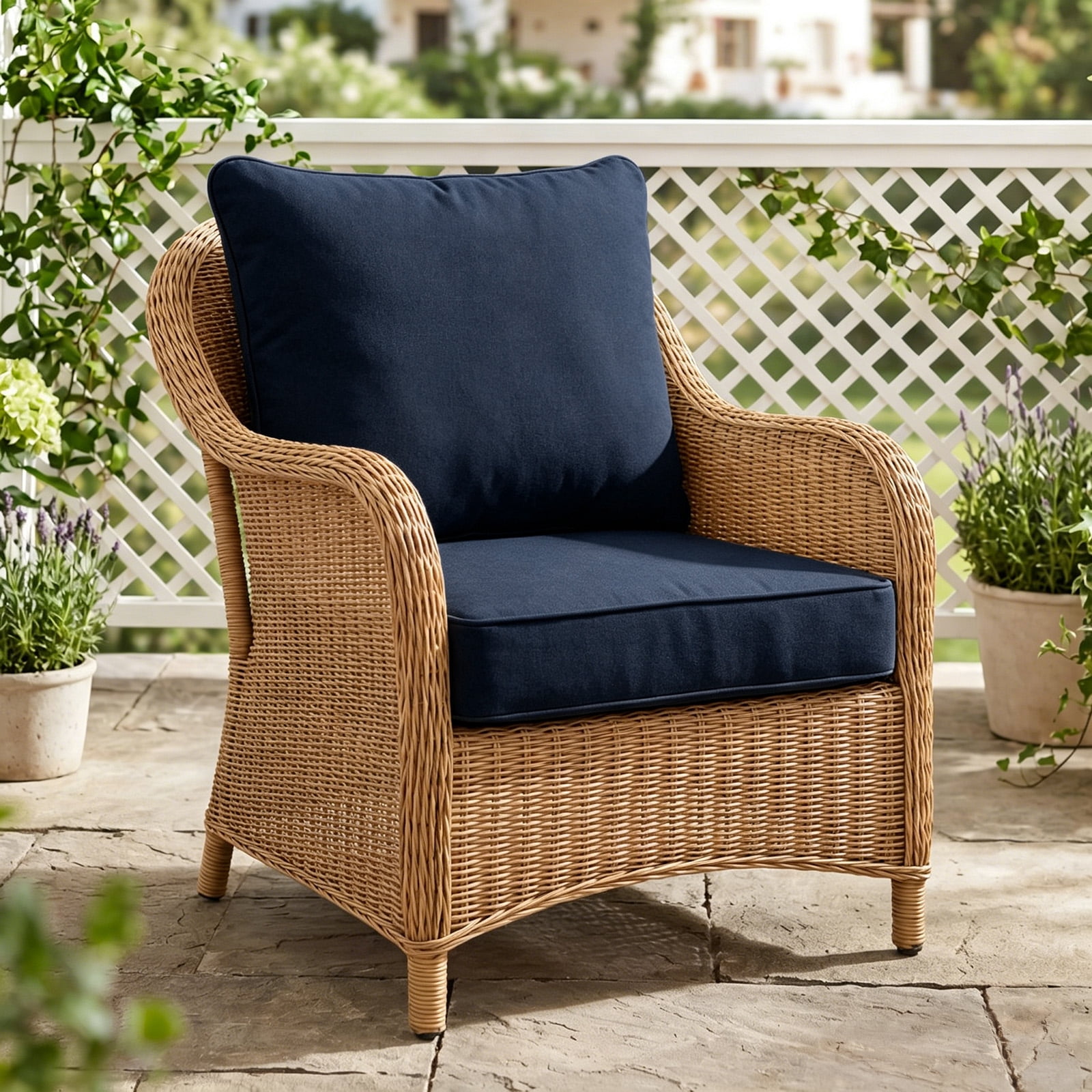 MOLIBYME Outdoor Deep Seat Cushion Set, Patio Furniture Cushions with Removable Cover Deep Seat and Back Cushion for Chair Sofa Couch
