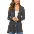 thumbnail image 2 of Sedceaty Women Simple Style Cardigan, Solid Color Long Sleeve Knitwear with Pockets, S/ M/ L/ XL/ XXL, 2 of 5