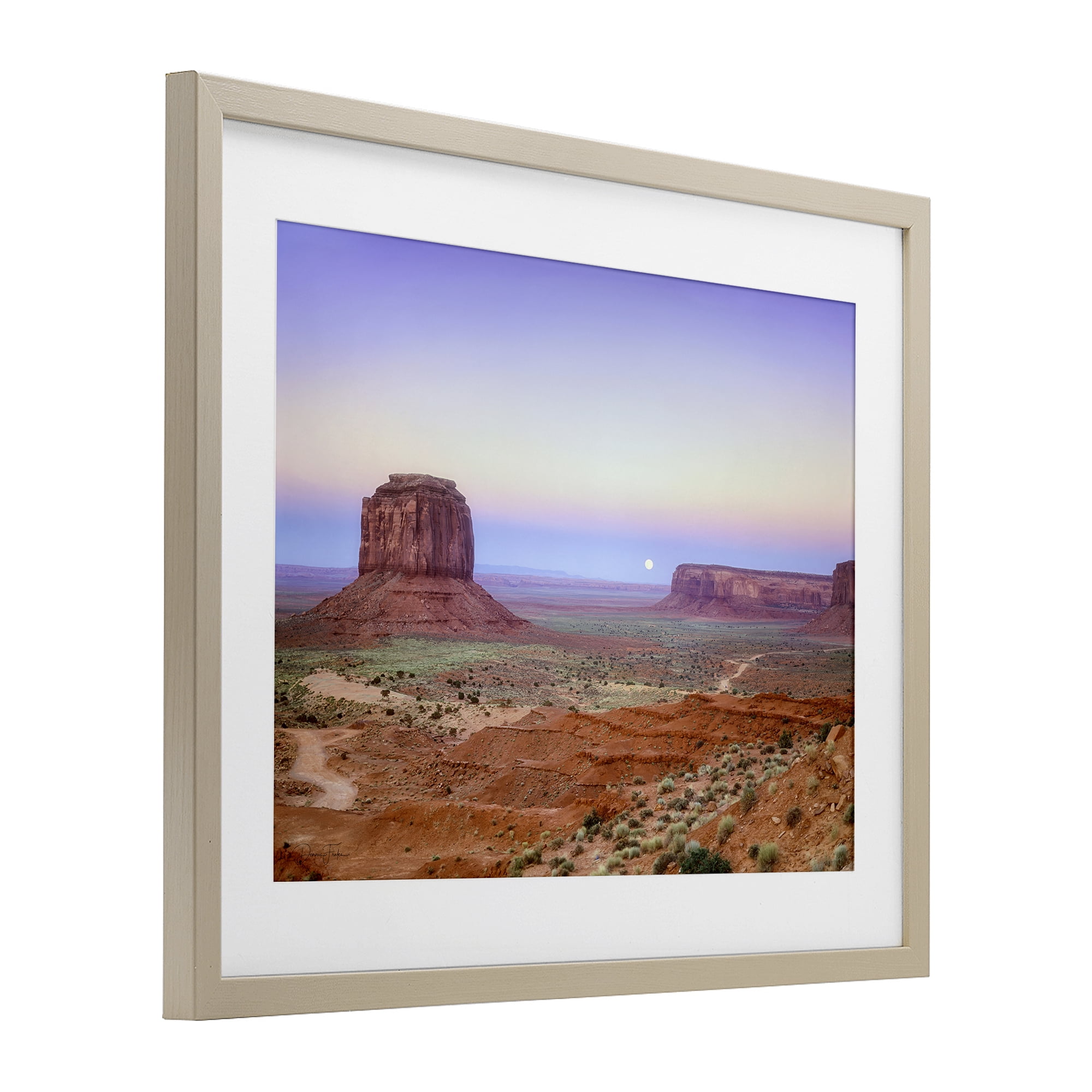 Stupell Industries Moonrise Over Monument Valley Birch Framed Print Under Glass, design by Dennis Frates