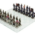 thumbnail image 2 of PTC Ensemble d'Échecs à Thème Soldat de la Guerre Civile, Pièces en Résine Peintes à la Main avec Plateau en Verre, Cadeau Parfait pour les Amateurs d'Échecs, Mesure : Hauteur d'Échecs 3 Pouces, 2 of 3