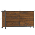 thumbnail image 4 of Gacfiew 6 Drawer Double Dresser, Industrial Wood Dresser for Bedroom, Storage Cabinet with Sturdy Steel Frame, 4 of 5