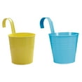 thumbnail image 5 of EXHUMKY Blue Iron Gardening Flower Buckets for Balcony and Window 2Pcs, 5 of 8