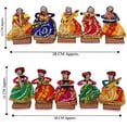 thumbnail image 2 of Rajasthani Male & Female Musician Band Bawla Set of 10 Figurine/Puppets Made From Recycled Material (Approx.28 x 5 x 11 Cm), Decorative Statue, 2 of 5