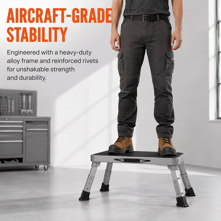 Lafati Folding RV Step Stool, Anti-Slip Platform, 330 lb Capacity photo 5