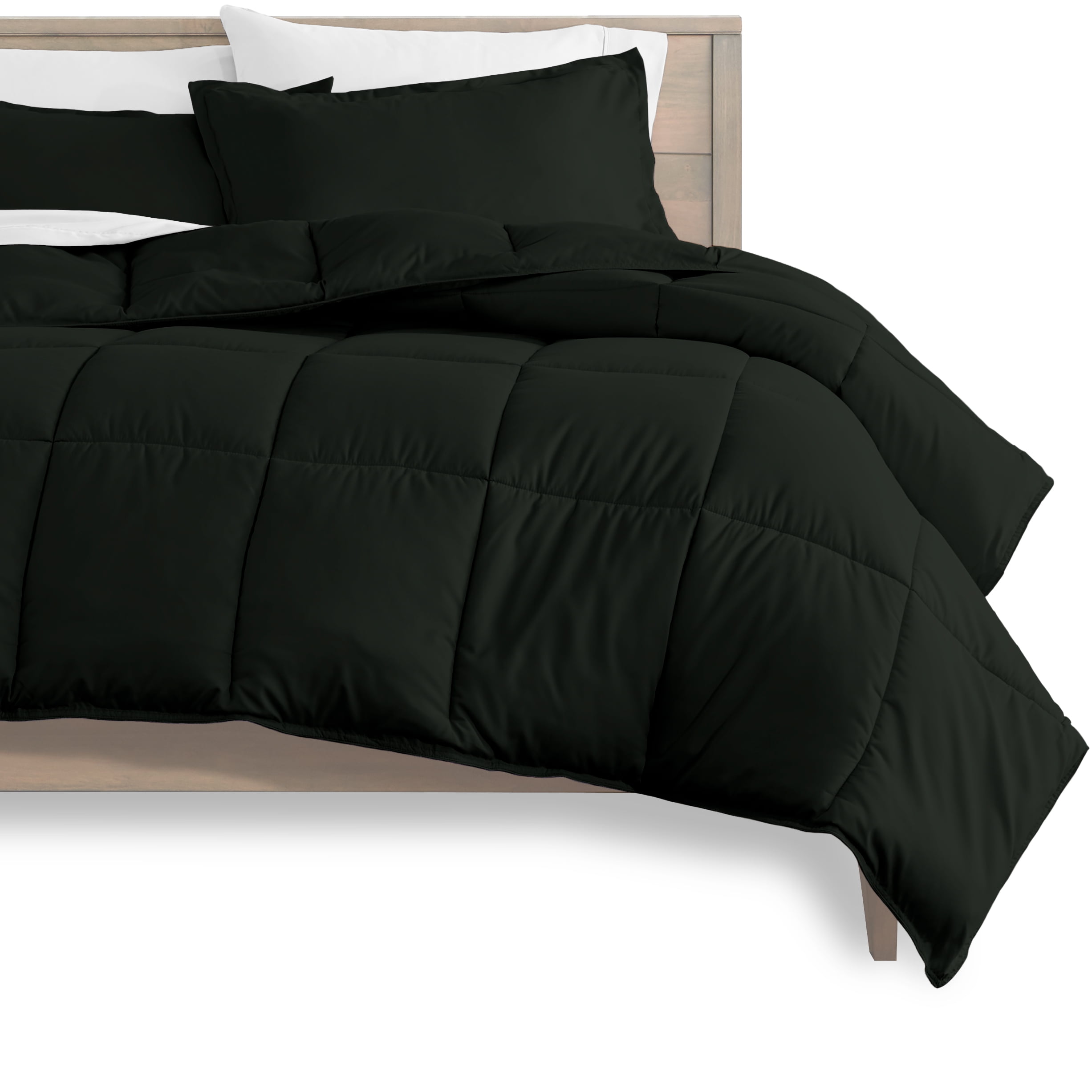Bare Home Microfiber 5-Piece Black and White Bed in a Bag, Twin XL
