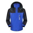 thumbnail image 2 of Penkiiy Men Winter Windbreaker Outdoor Mountaineering Hooded Clothes Thermal Jacket Coats Windbreaker Jacket Cotton Polyester Blue on Sale, 2 of 5