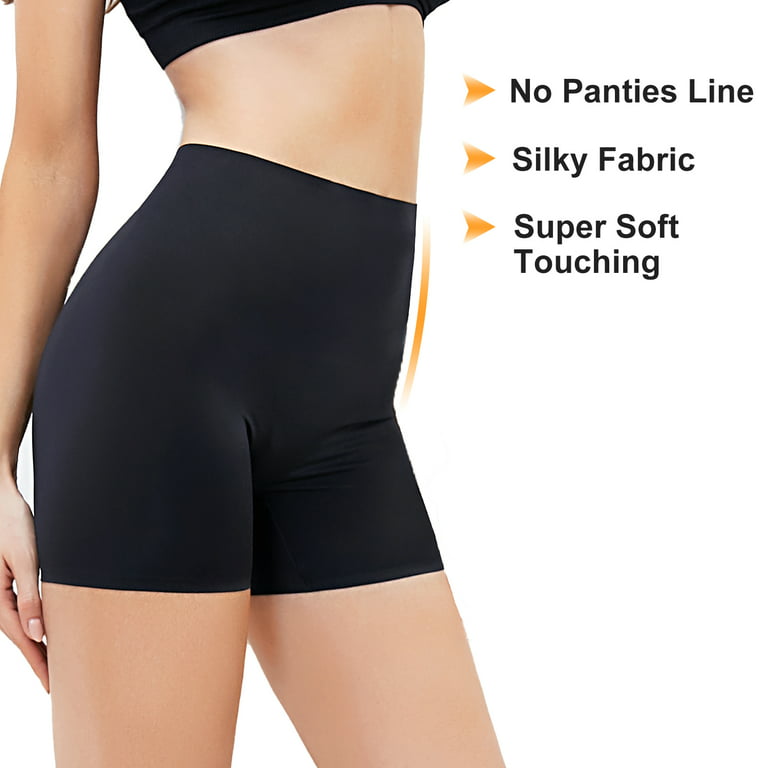 SHAPEVIVA Seamless Shaping Boyshorts Panties for Women Tummy Control  Shapewear Under Dress Slip Shorts Underwear