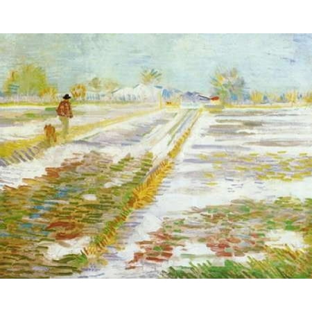 Landscape Snow Poster Print by  Vincent Van Gogh (Best Van In Snow)